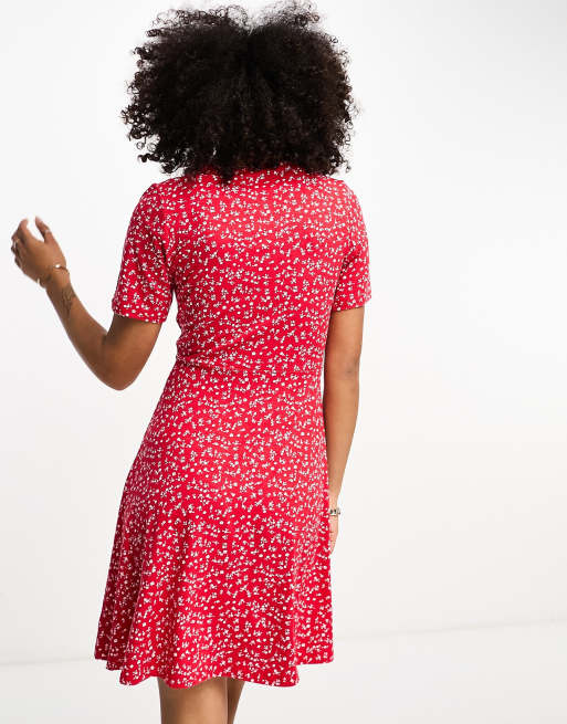 strapless open back dress Lilienne Cotton Poplin Maxi Dress Red Stripe main image 1