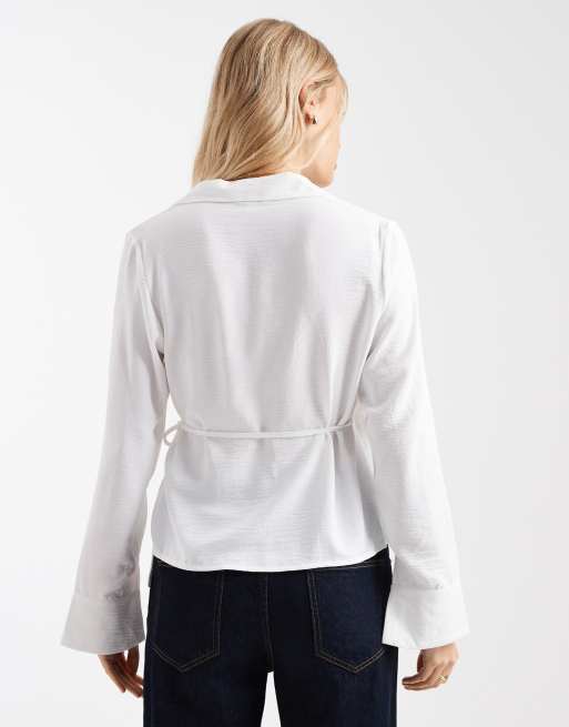 ONLY wrap shirt in white, 4 of 4
