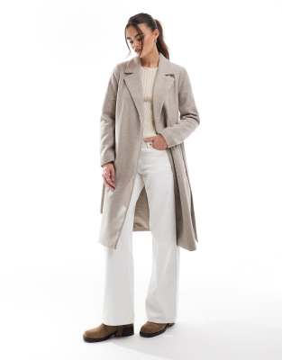 wrapped formal coat in beige-Neutral