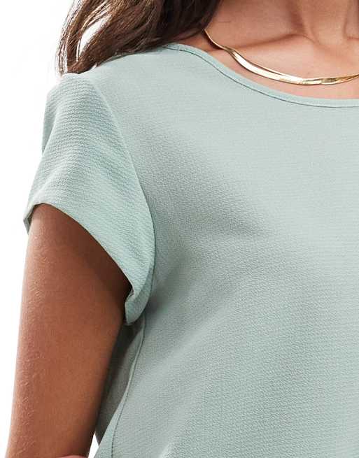 ONLY zip back blouse in khaki , 3 of 4