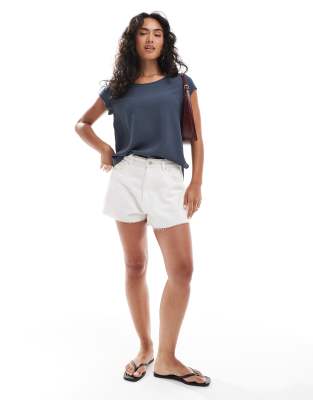 Only Zip Back Blouse In Blue