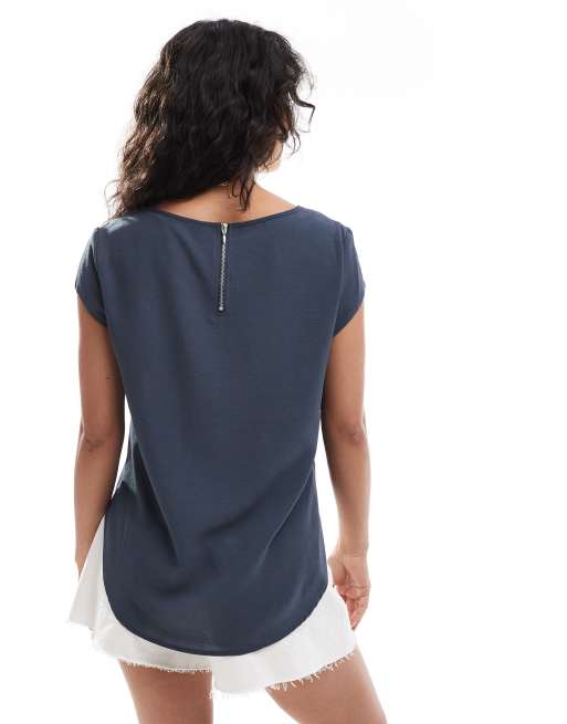 ONLY zip back blouse in slate grey