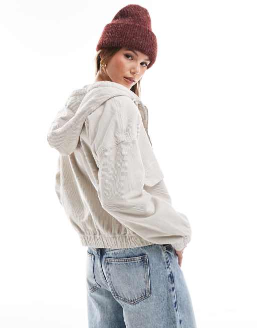 即購入OK Eaphi corduroy puffy jacket ivory Only Dolly Corduroy Puffer jacket Beige | Dressinn