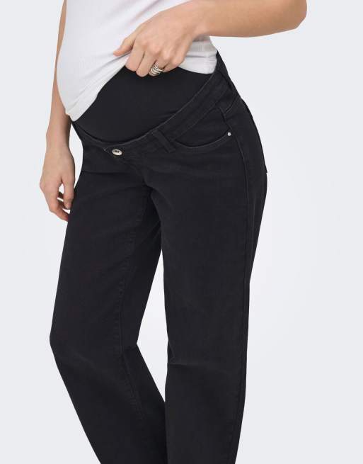 ONLY - Zwangerschapskleding - Jeans met wijde pasvorm in zwart met wassing, 2 van 7