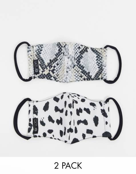 Onzie 2 pack face covering in snake and white cheetah - view 1