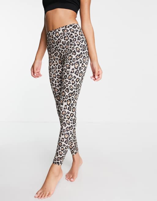 Onzie high waisted leggings in golden cheetah print