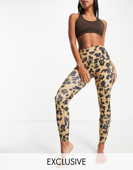 Onzie high waisted leggings in leopard print exclusive to ASOS