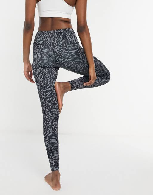 Onzie high waisted yoga leggings in grey ripple