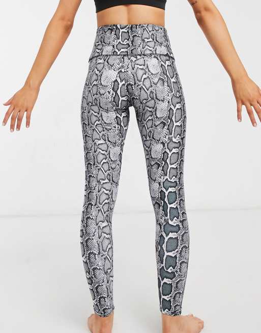 Onzie high waisted yoga leggings in snake