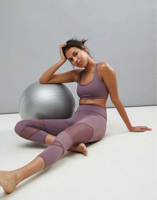 Onzie Mesh Panel Yoga Leggings In Lilac