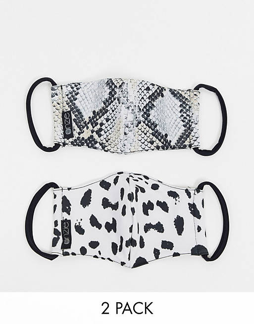 Onzie – Orm- och gepardmönstrade ansiktsmasker i 2-pack