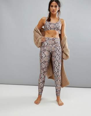 aerie, Pants & Jumpsuits, Aerie Brown Metallic Snakeskin Leggings Size  Small