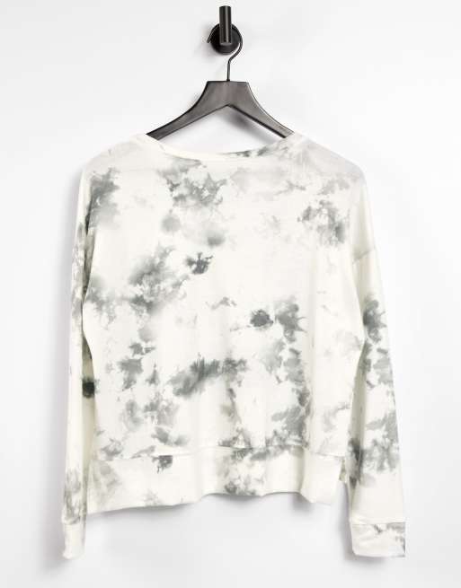 Onzie – Sweatshirt in Weiß mit Batikmuster, 2 von 4