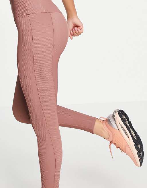 Onzie - Sweetheart - Ribstrikkede leggings i lysebrun, 3 af 4