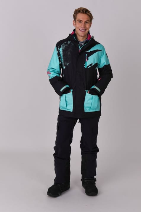 OOSC – Afterparty – Herrenjacke in Schwarz und Minzgrün - view 1