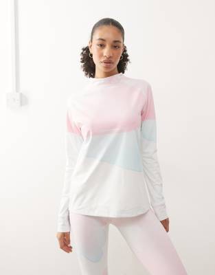 OOSC - Baselayer-Oberteil für Damen in verschiedenen Aquarellfarben-Bunt