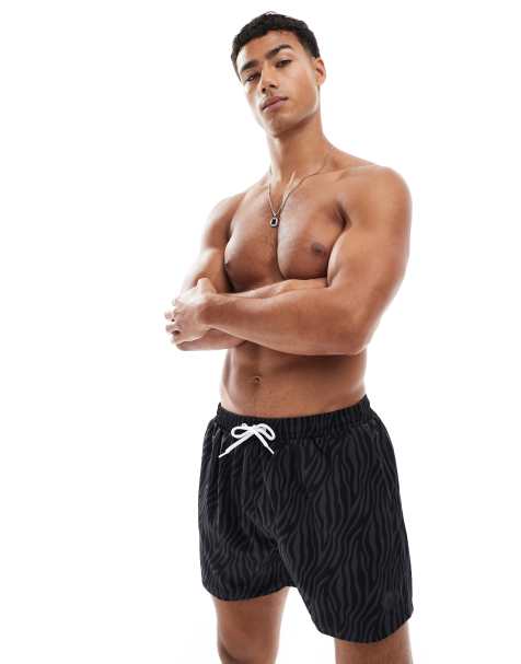 OOSC Black tiger men's swim shorts in black - view 1
