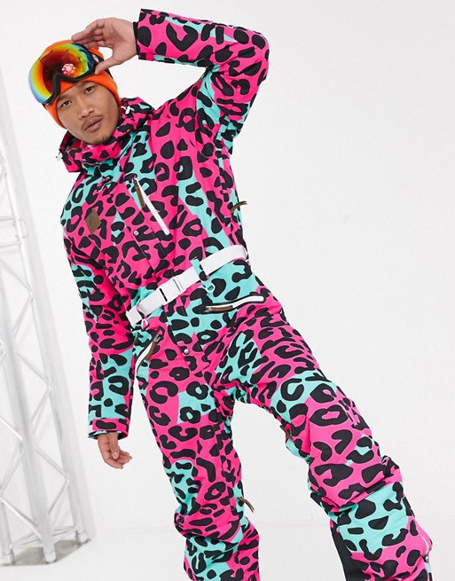 OOSC Cheeky Leopard snowsuit in pink