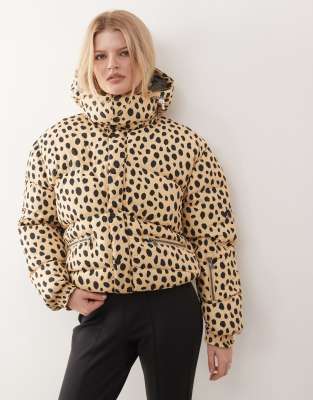 OOSC - Chic - Mehrfarbige Pufferjacke mit Gepardenmuster-Bunt