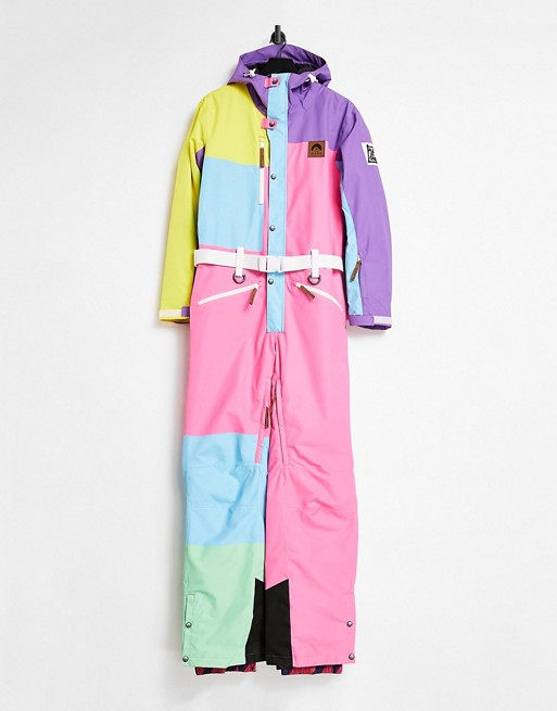 OOSC colourblock unisex ski suit in multi