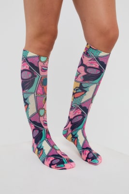 Comic Book Candy - Chaussettes de ski/snowboard - Multicolore-rose M-L
