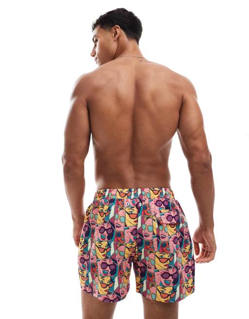 OOSC Comic book candy men's swim shorts in pink, 3 of 4