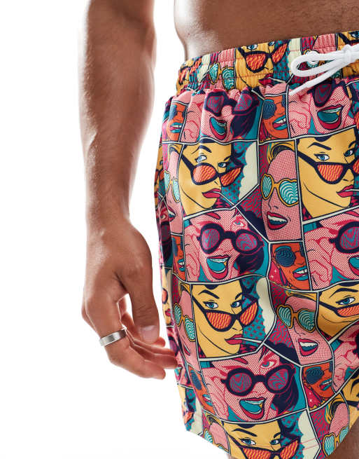 OOSC - Comic book candy - Zwemshort voor heren in roze, 2 van 4