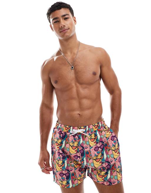 OOSC - Comic book candy - Zwemshort voor heren in roze, 4 van 4