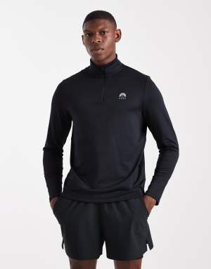 OOSC Elite activewear 1/4 zip top - black in black