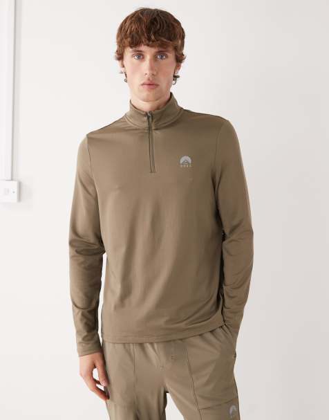 OOSC Elite activewear 1/4 zip top in khaki - view 1