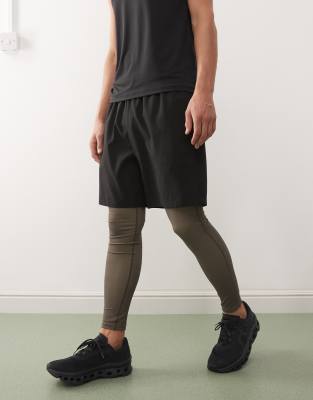Elite Activewear - Leggings in Khaki-Grün Grün M