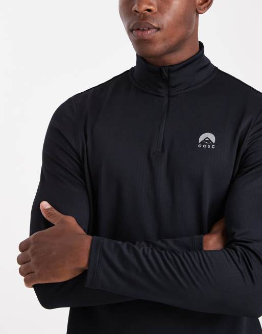 OOSC - Elite Activewear - Top nero con zip corta, 4 di 5