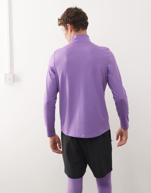 OOSC - Elite Activewear - Top viola con zip corta, 2 di 5