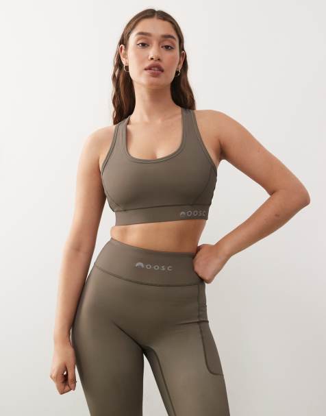 OOSC - Elite - Reggiseno sportivo a supporto elevato kaki con incrocio sul retro - view 1