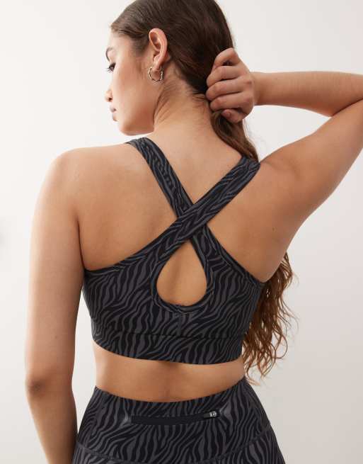 OOSC - Elite - Reggiseno sportivo a supporto elevato nero con incrocio sul retro, 2 di 4