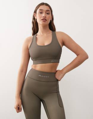 OOSC - Elite - Sport-BH in Khaki mit hoher Stützfunktion und hinten überkreuzten Trägern-Grün