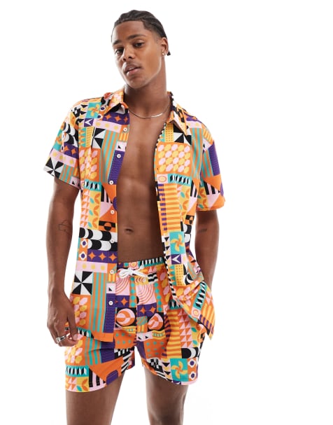 OOSC Endless summer men's short sleeve shirt in multi - view 1