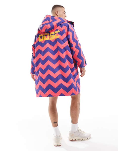 OOSC - Fresh Prince - Badjas van sherpa met zigzagmotief in roze en paars - view 1
