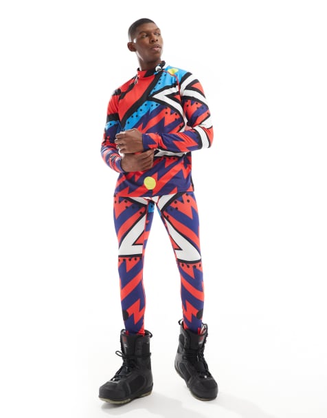 OOSC Fresh prince men's ski baselayer pant in multi  - view 1