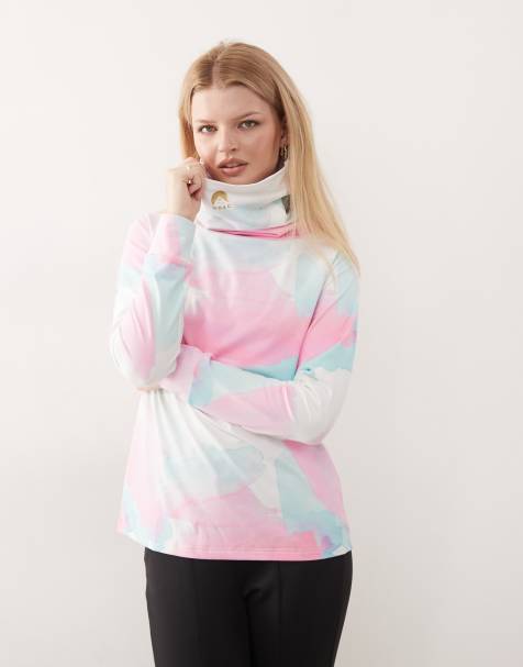 OOSC High neck baselayer top watercolour-  women's in multi - view 1