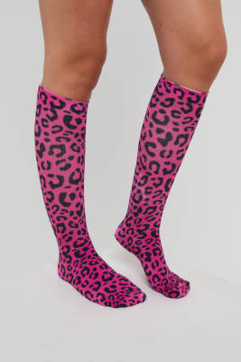 OOSC - Hotel California - Chaussettes de snowboard à imprimé léopard - Multicolore et rose
