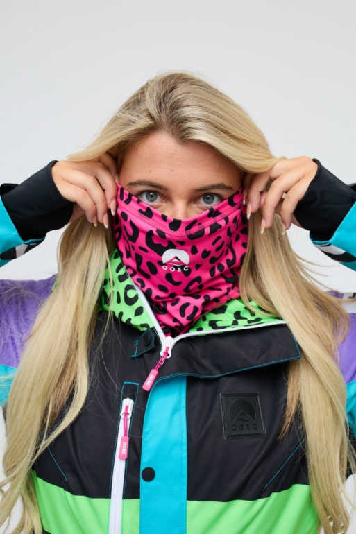 OOSC - Hotel California - Nekwarmer met roze luipaardprint in multi, 2 van 3