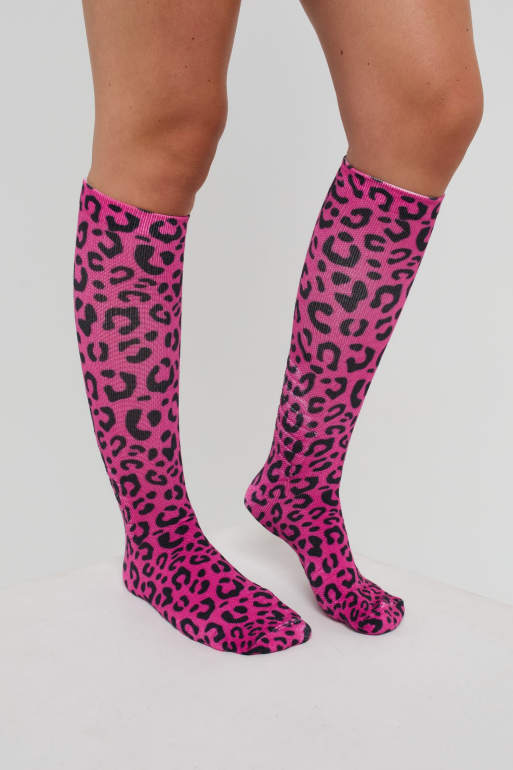 OOSC Hotel california pink leopard print / snowboard sock in multi