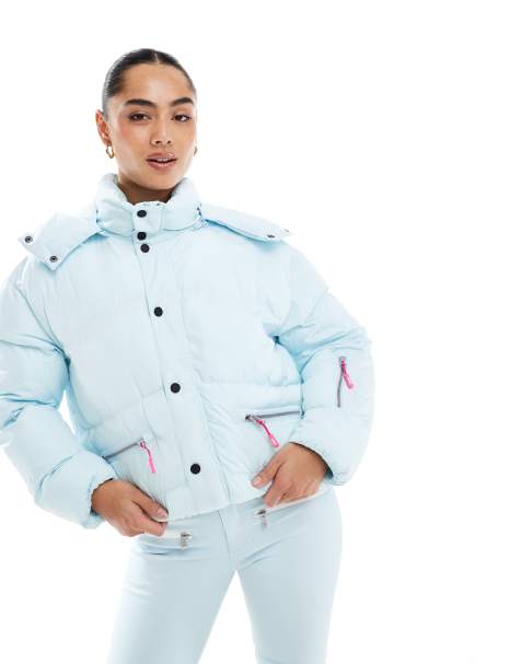OOSC Ice blue chic ski puffer jacket in blue  - view 1