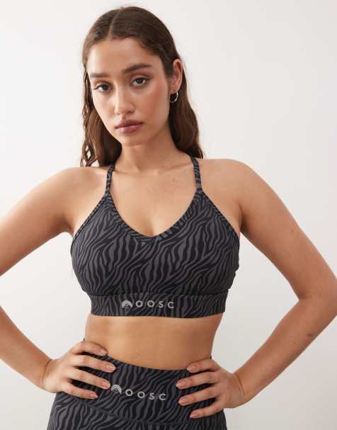 OOSC - Infinite - Brassière de sport maintien intermédiaire à imprimé tigré - Noir - view 1
