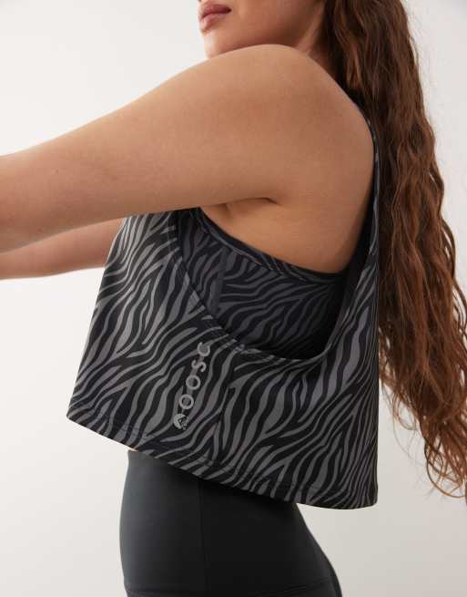 OOSC Infinite cropped tank top in black, 2 of 4