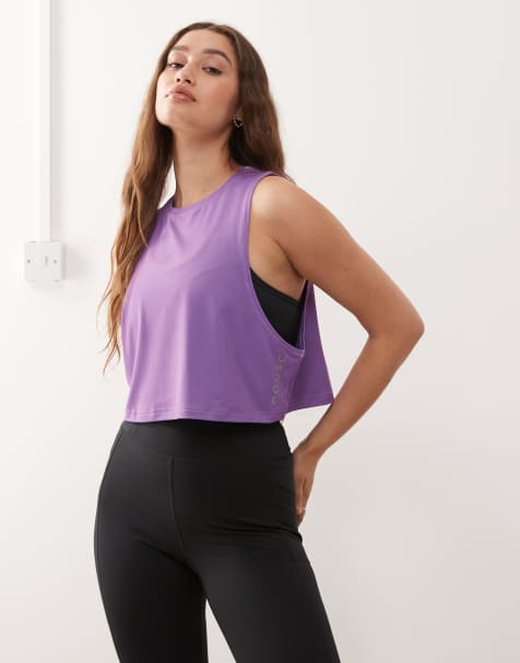 OOSC Infinite cropped tank top in purple - view 1
