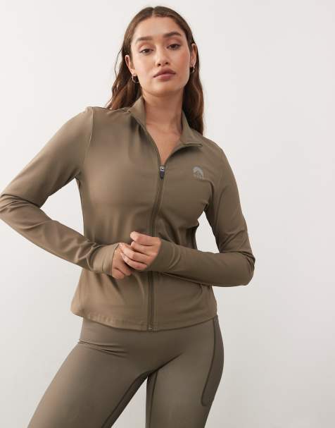 OOSC Infinite cropped zipped jacket in khaki - view 1
