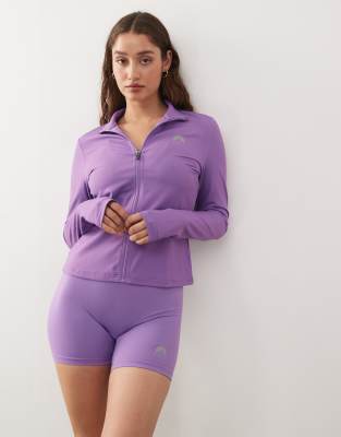 Oosc Infinite Cropped Zipped Jacket In Purple