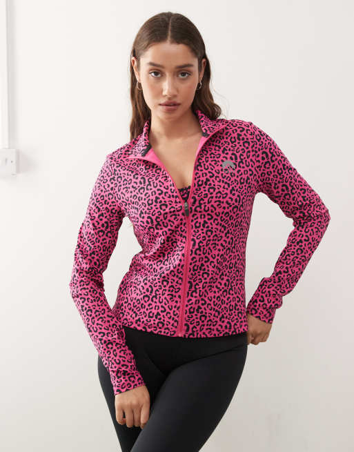 OOSC - Infinite - Giacca taglio corto rosa leopardata con zip
